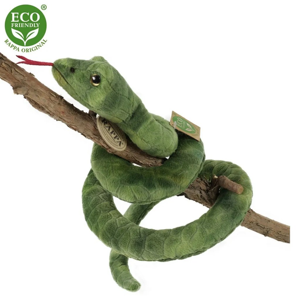 Șarpe de pluș Rappa verde 90 cm ECO-FRIENDLY