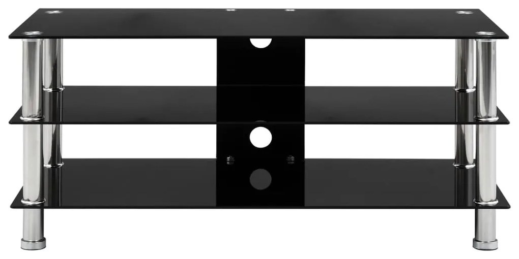 280092 vidaXL Comodă TV, negru, 90x40x40 cm, sticlă securizată