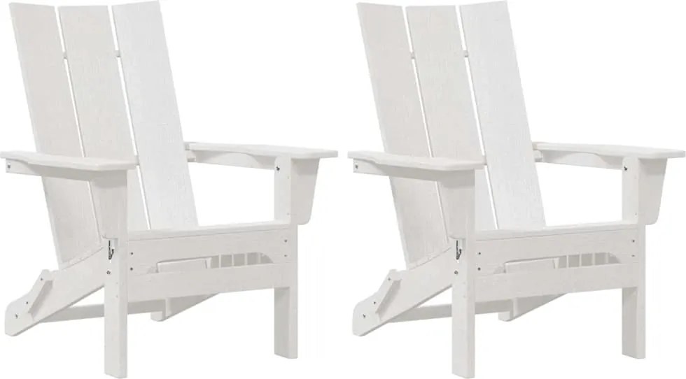 vidaXL Scaun pentru Grădină 2 pcs Alb 80.5 x 74.5 x 92 cm Polietilenă