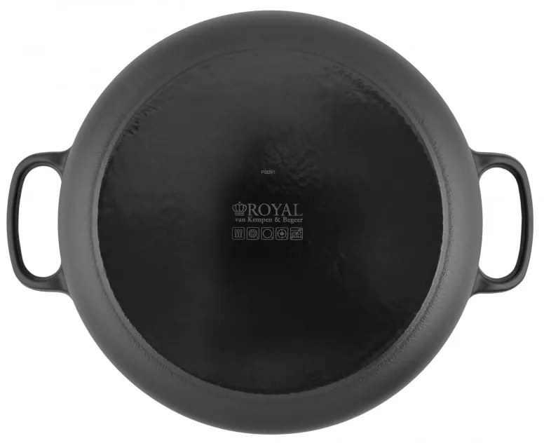 Cratita din fonta Royal van Kempen & Begeer, 4L, 28 cm, Emailata, Inductie, Neagra