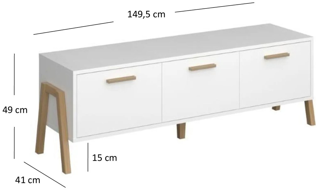 Masă TV/Dulap Berry (alb). 1052771