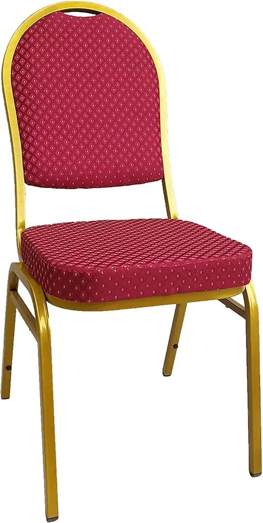 Scaun JEFF 3 NEW, rosu/auriu, tesatura/metal, 46x57x93 cm