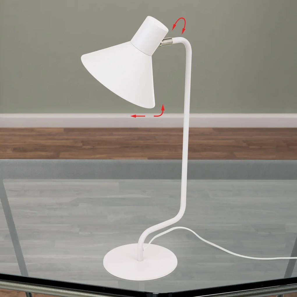 Veioza / Lampa de birou stil modern VIKTORIA alba