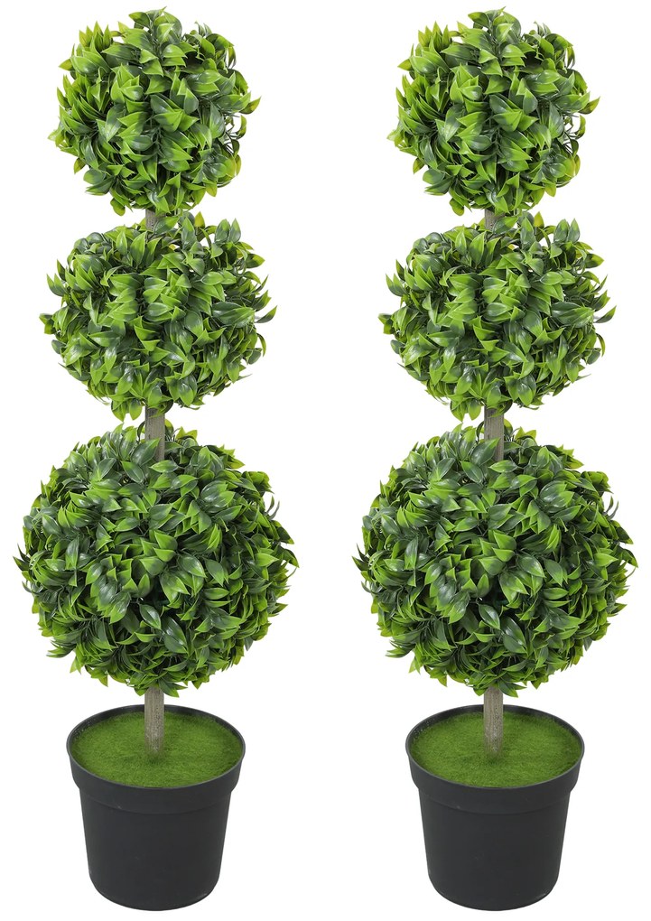 HOMCOM Plante artificiale în ghiveci, frunze din plastic, pământ flocos, Verde | Aosom Romania
