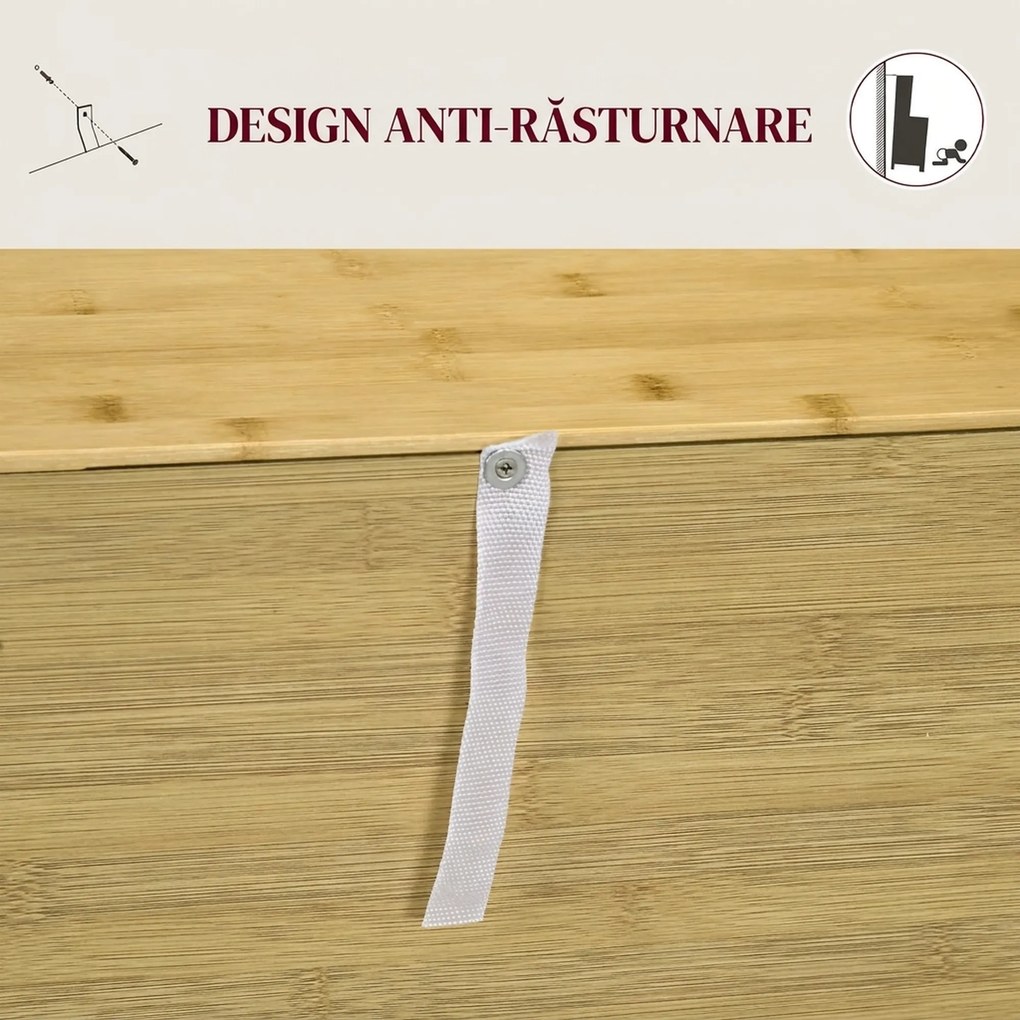 HOMCOM Comodă în Stil Boho din Rattan și Bambus, Dulap cu 2 Uși și Raft Interior, 60x27x67.5 cm, Lemn Natural | Aosom Romania
