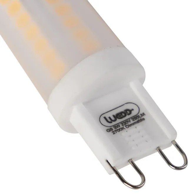 Set de 2 becuri LED G9 reglabile 3W 280lm 2700K