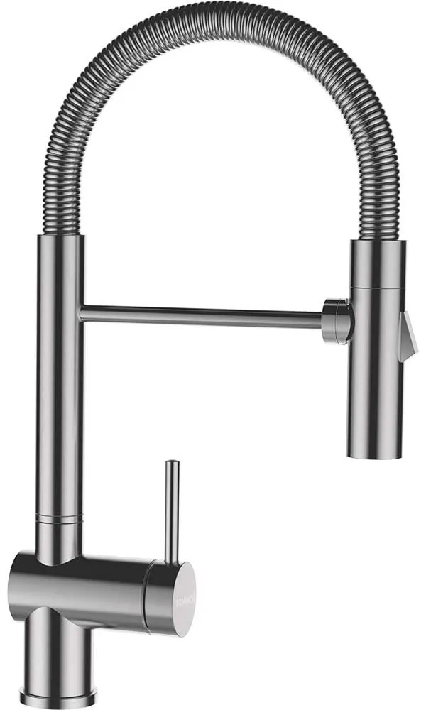 Baterie bucatarie Schock Sina Inox Periat, cap mobil, 2 tipuri de jet, cartus ceramic