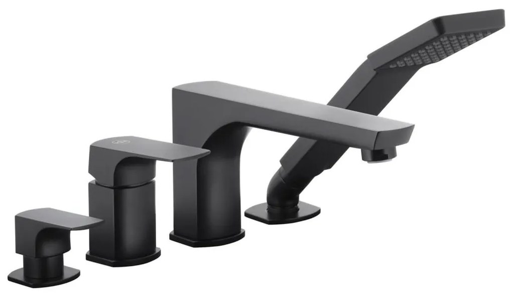 Baterie de cadă cu 4 orificii KFA Armatura 5535-210-81 MOKAIT alamă/negru mat