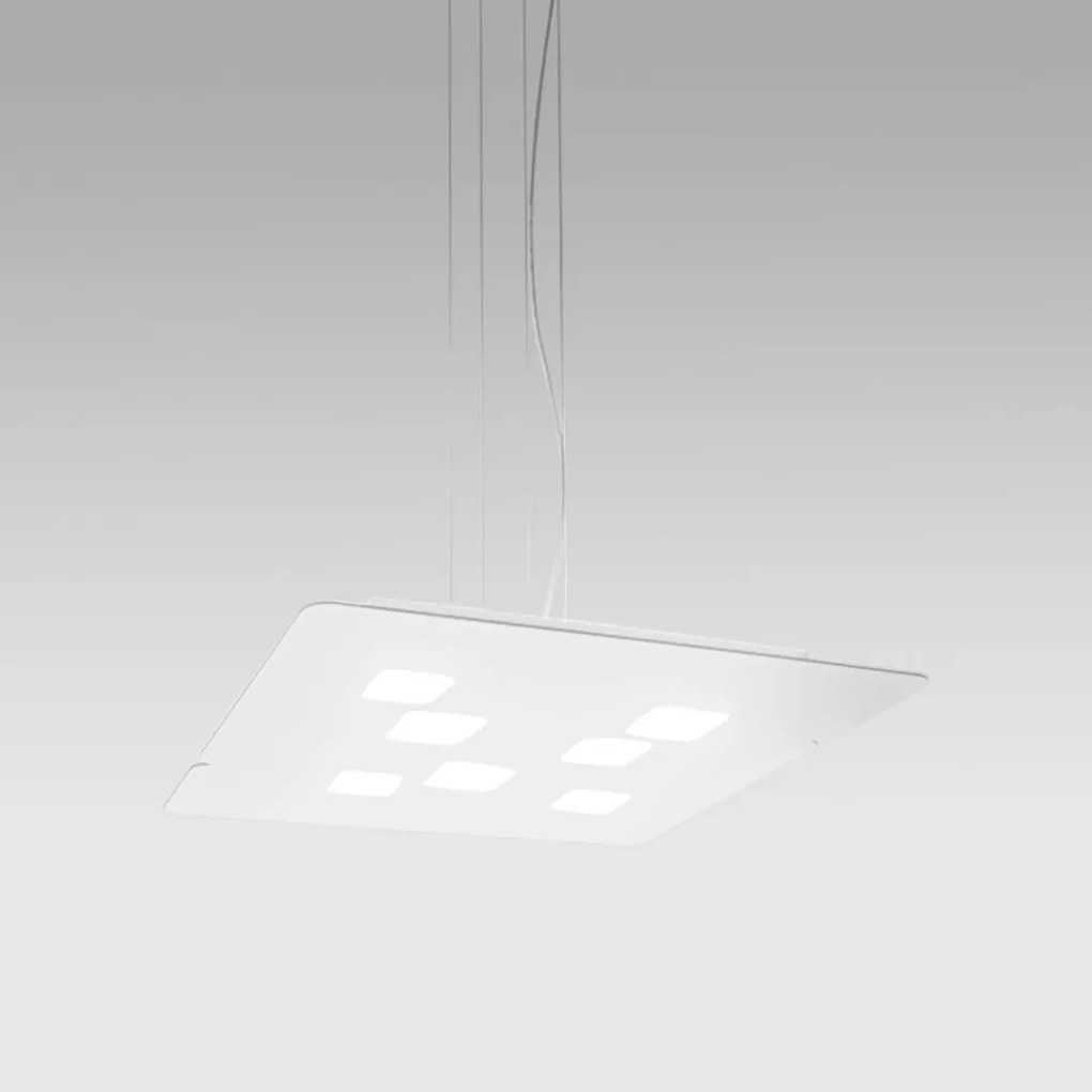 Lustra suspendata moderna GISELLE 54x54cm, alb, gri sau argintiu