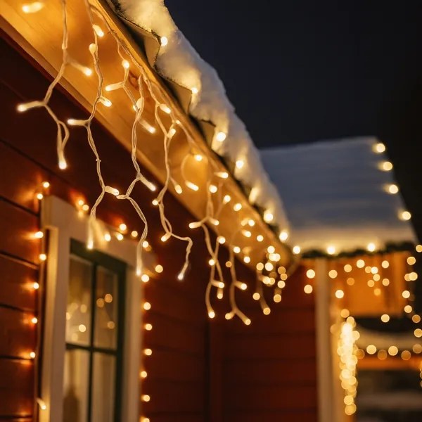Solight 1V401-WW-LED Perdea luminoasă de Crăciun pentru exterior 360xLED/8 funcții 15m IP44 alb cald