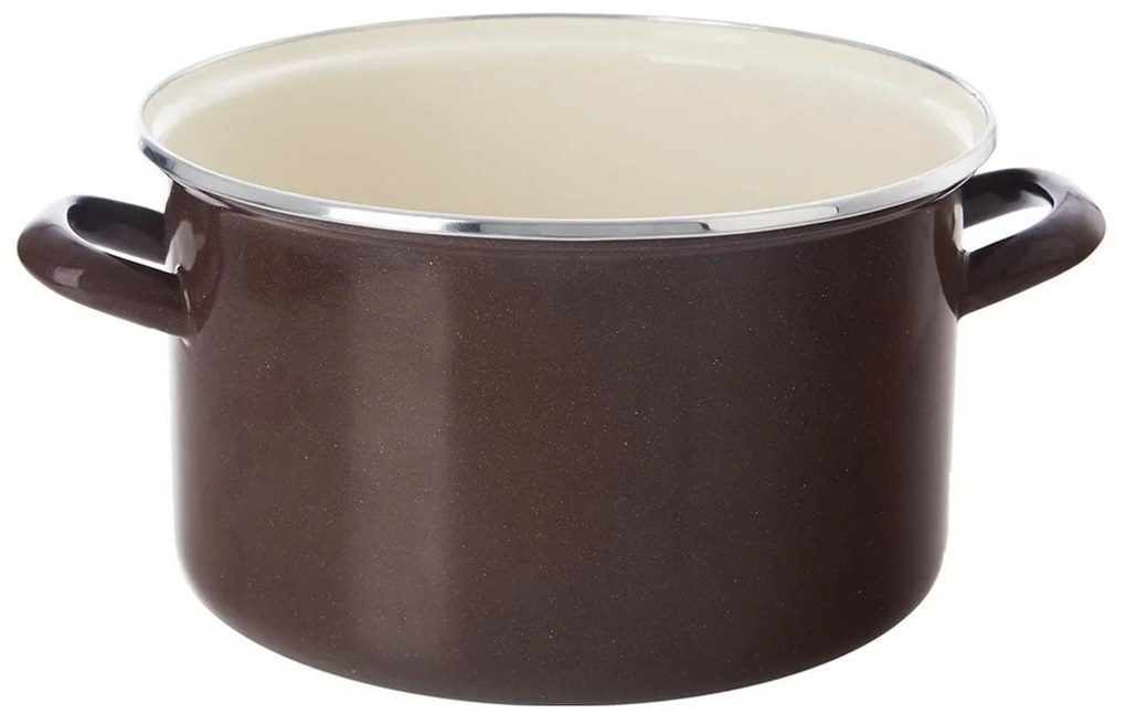 Orion Oală emailată cu margine Brown, 4 l, 4 l