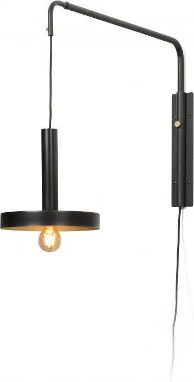 Aplica perete extensibila design modern WHIZZ negru/auriu