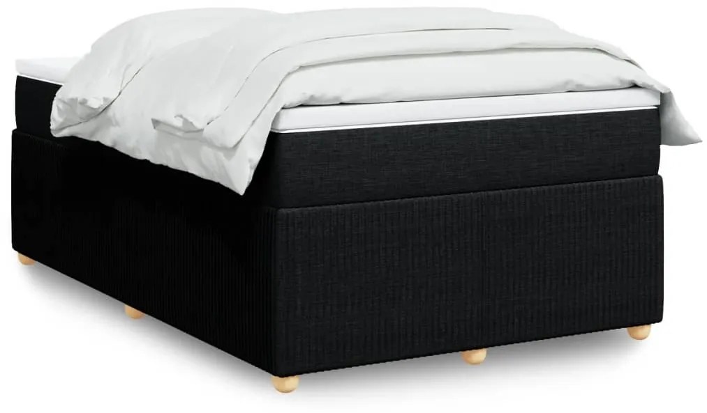 3285555 vidaXL Pat box spring cu saltea, negru, 120x190 cm, catifea