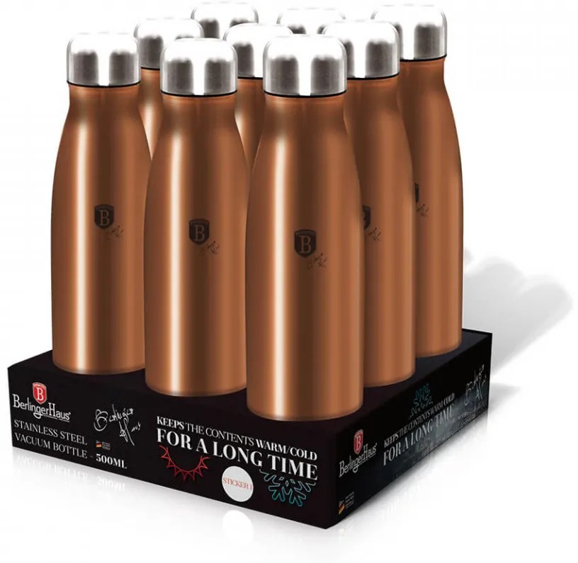 Sticla termos 0.5 L Rose Gold Metallic Line Berlinger Haus BH 1761N