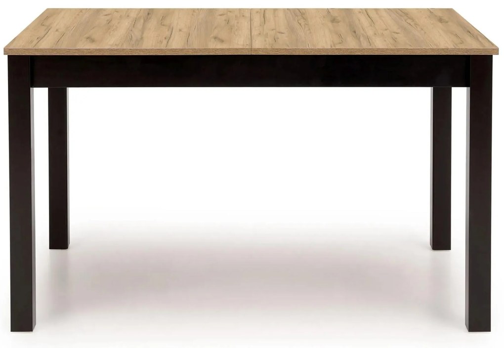 Masă de sufragerie extensibilă Tentempies (stejar craft auriu + negru) (pentru 4-6 persoane). 1116985