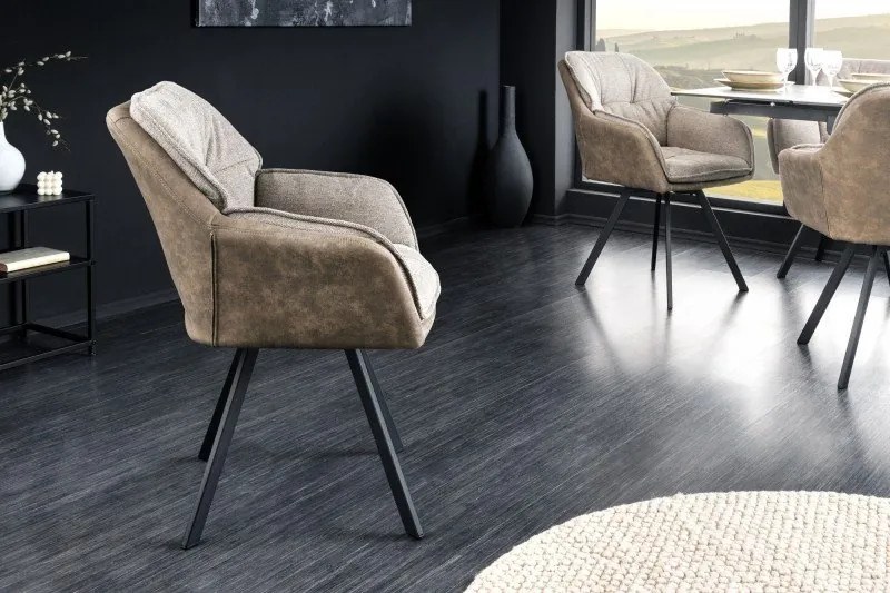 Scaun modern pivotant Lounger Vintage taupe