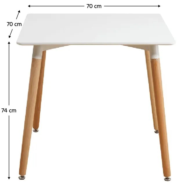 OFERTA Masa de dining DIDIER 4 NOU 70x70 cm alb II. calitate