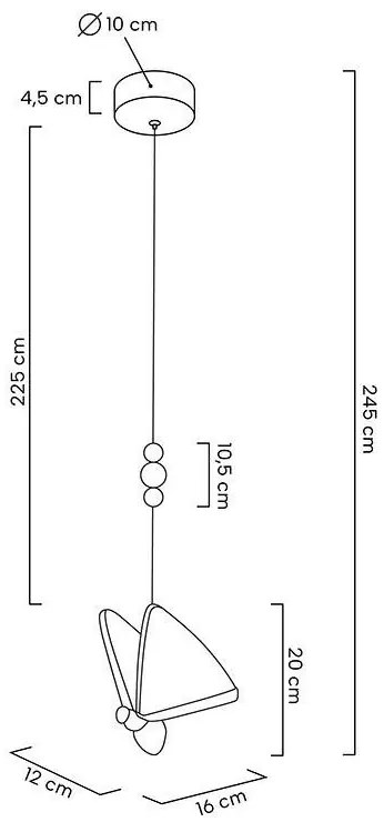 Pendul LED design modern Fluture S auriu