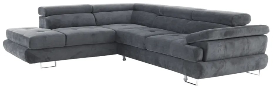 Set canapea, gri, material textil, stânga, BUTON P