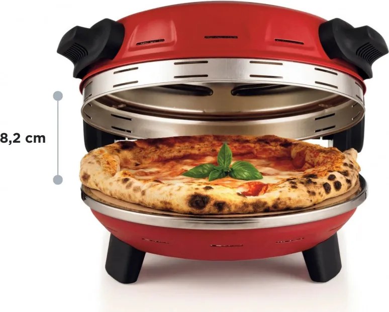 Cuptor electric pentru pizza Ariete „Pizzeria Gourmet” 0934/00, 1500 W, 32 cm, Pana la 400°C, 5 trepte, Rosu