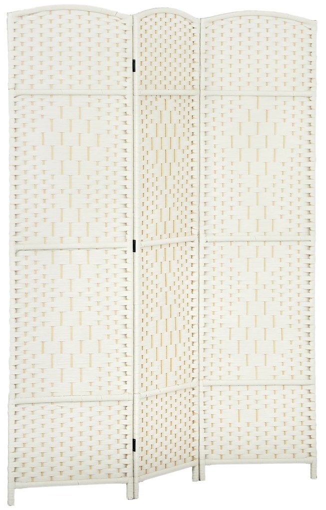 HOMCOM Paravent interior din lemn 3 panouri separator de cameră pliabil pentru living dormitor 135 x 180 cm alb | Aosom Romania