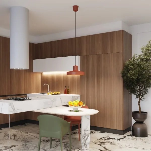 Lustră pe cablu Sollux SL.1706 BILO 1xE27/15W/230V d. 35 cm portocaliu