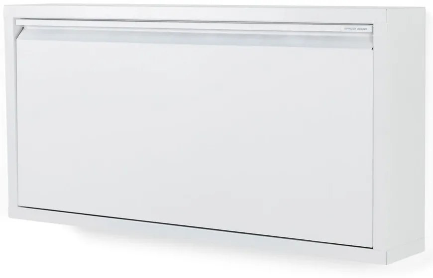 Pantofar alb cu deschidere înclinată din metal 75x37,5x12,5 cm Billy – Spinder Design