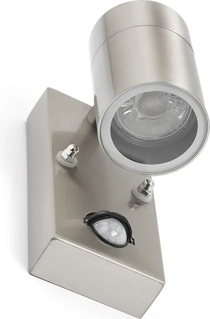 Lampă de perete exterioară din oțel IP44 cu senzor de mișcare - Solo