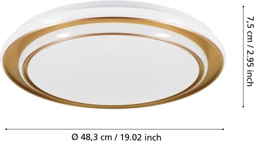 Eglo 902045 - Plafonieră LED MOSCHELLA, 36W/230V, diametru 49 cm, auriu