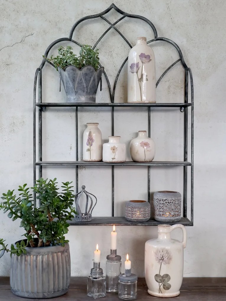 Etajera de perete din metal, cu 3 sertare, aspect vintage