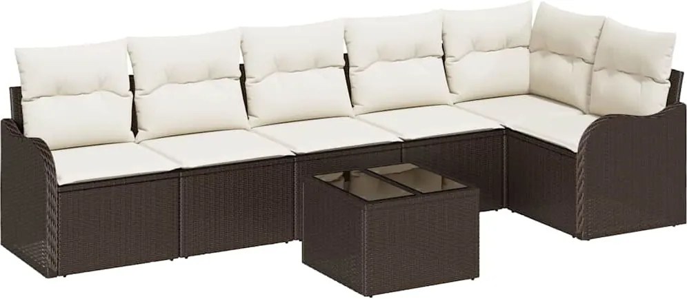 vidaXL Set de canapele pentru grădină Maro poliratan