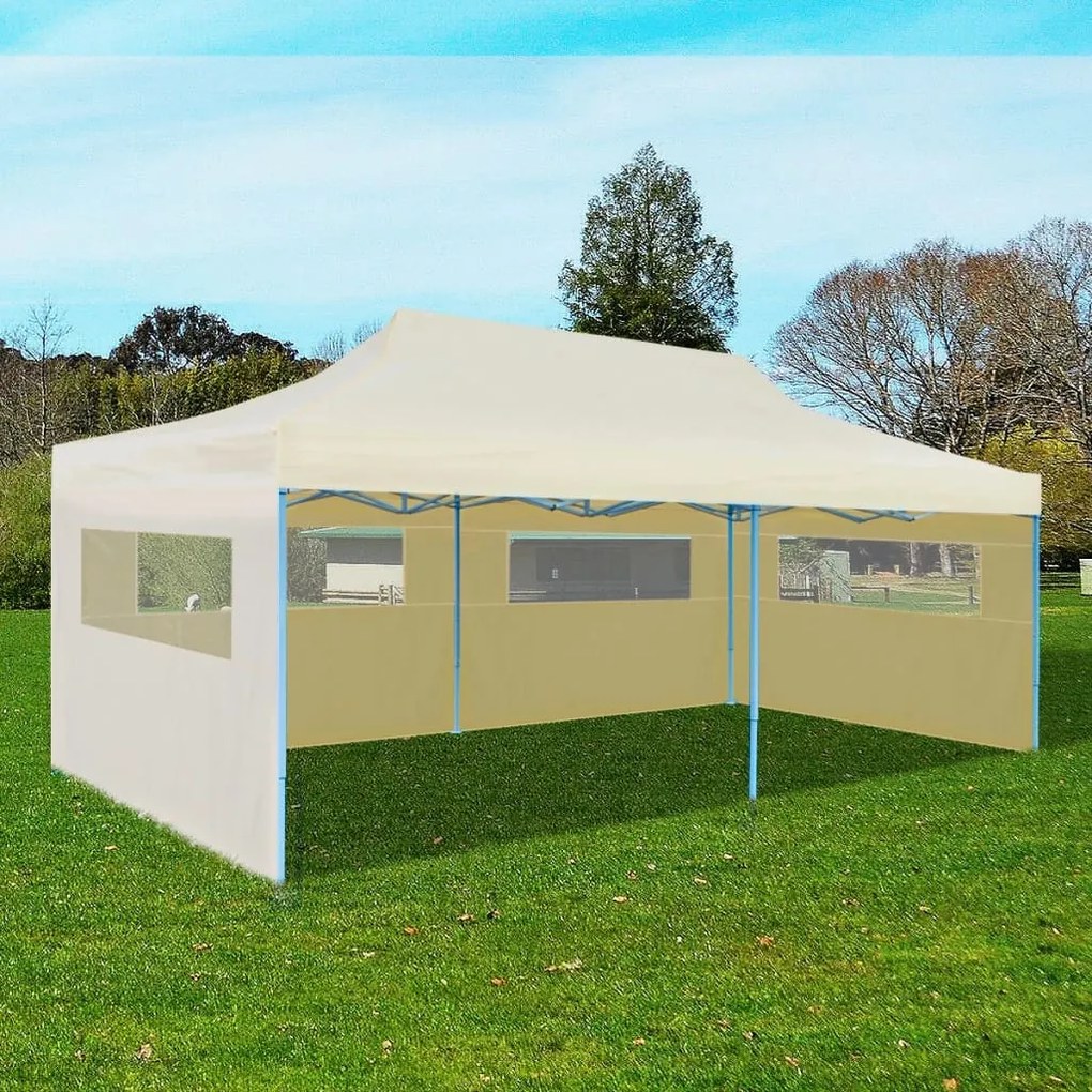 vidaXL Cort de petrecere pliabil pop-up, crem, 3 x 6 m
