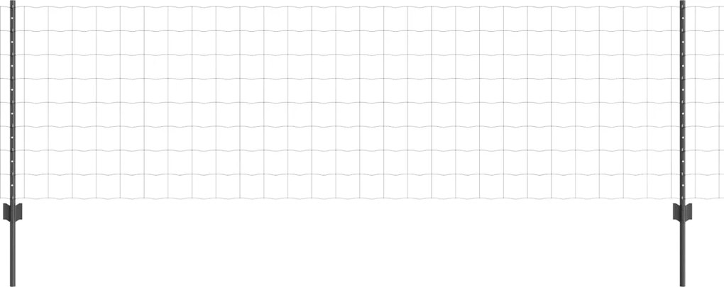 vidaXL Gard cu Stâlp Gri 0,8 x 10 m Oțel