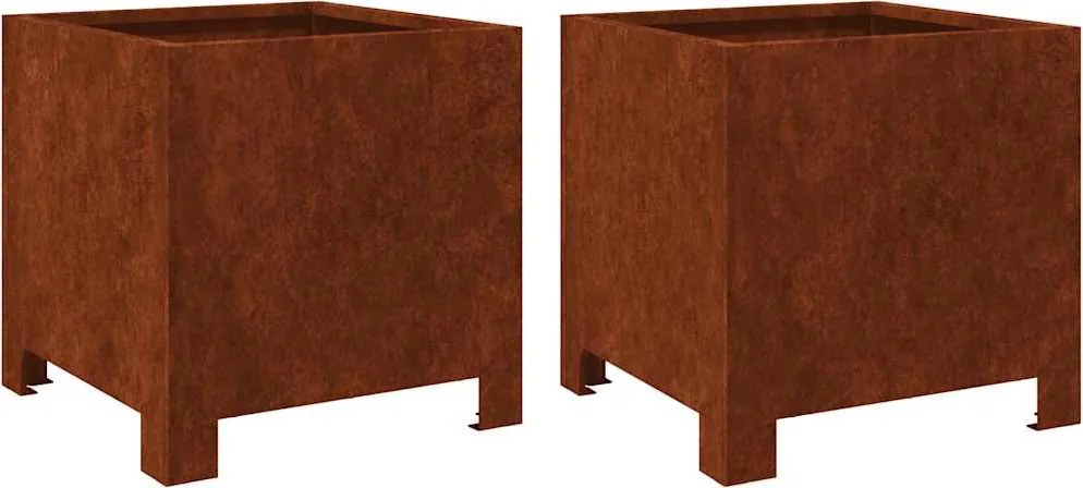vidaXL Jardiniere de grădină 2 buc 30x30x30 cm Oțel pentru intemperii