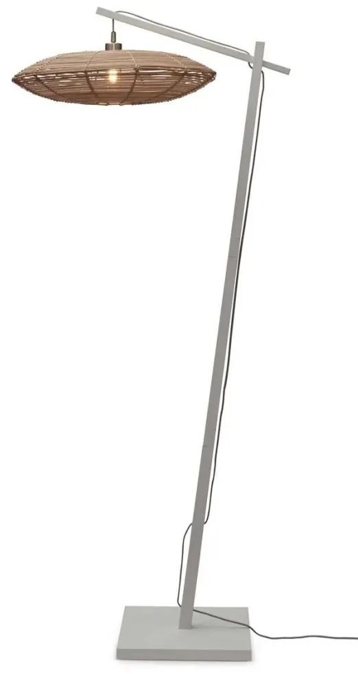 Lampadar eco din bambus cu ratan Tanami L white/disc, nat