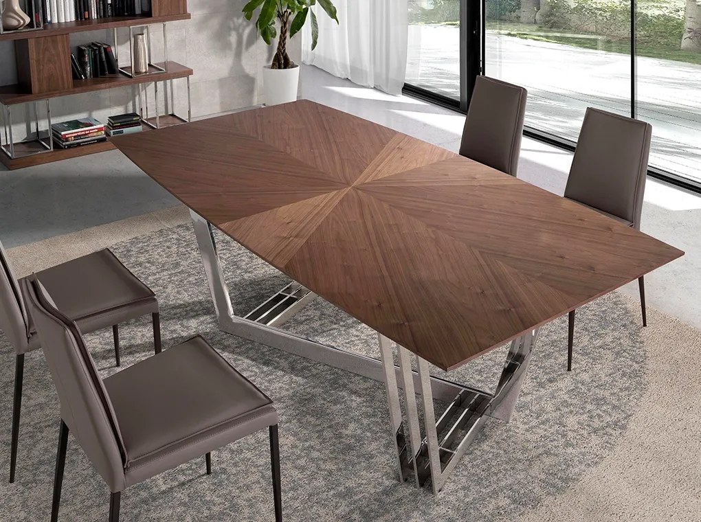Masa dining eleganta design LUX Walnut Veneered 220x110cm