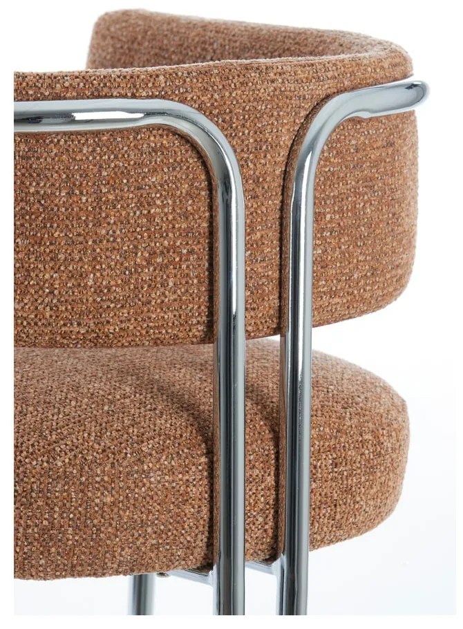 Scaun de sufragerie maro deschis cu cotiere tapițat Adante – Light &amp; Living