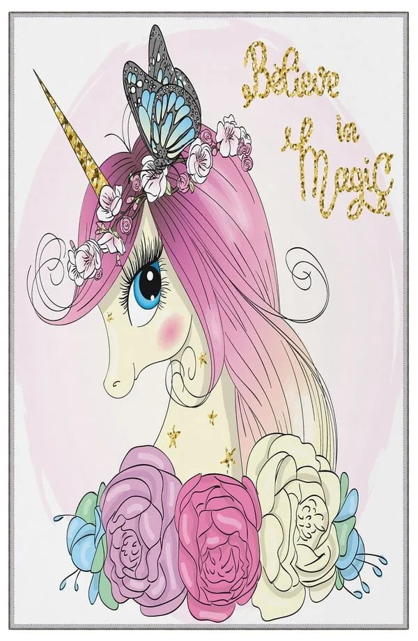 Covor antiderapant pentru copii Conceptum Hypnose Unicorn, 180 x 280 cm