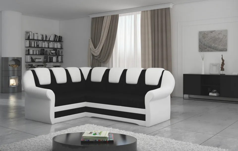 Coltar extensibil cu spatiu pentru depozitare, 243x105x190 cm, Lord II L02, Eltap (Culoare: Cafeniu inchis / Bej deschis)