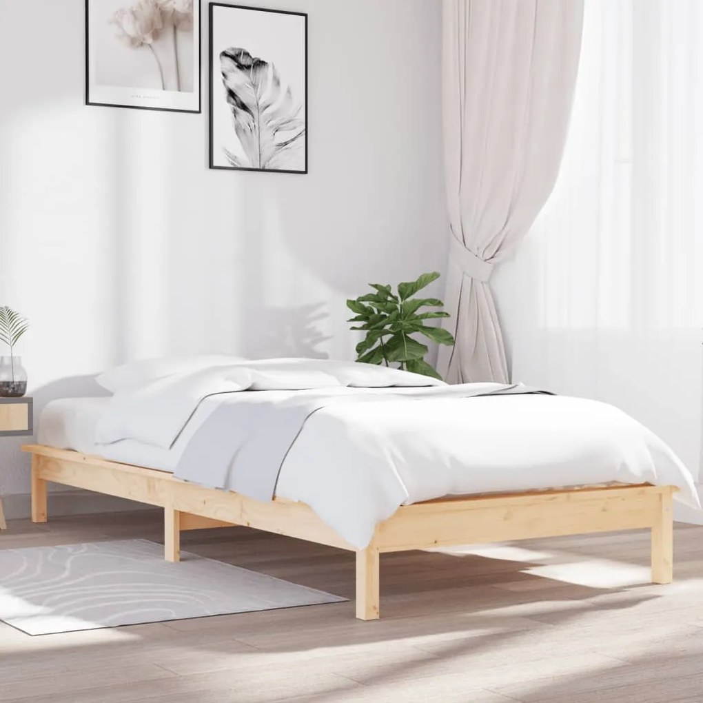 820526 vidaXL Cadru de pat, 90x200 cm, lemn masiv de pin
