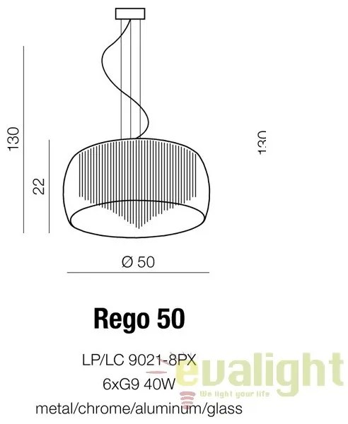 Lustra moderna suspendata design elegant 50cm Rego