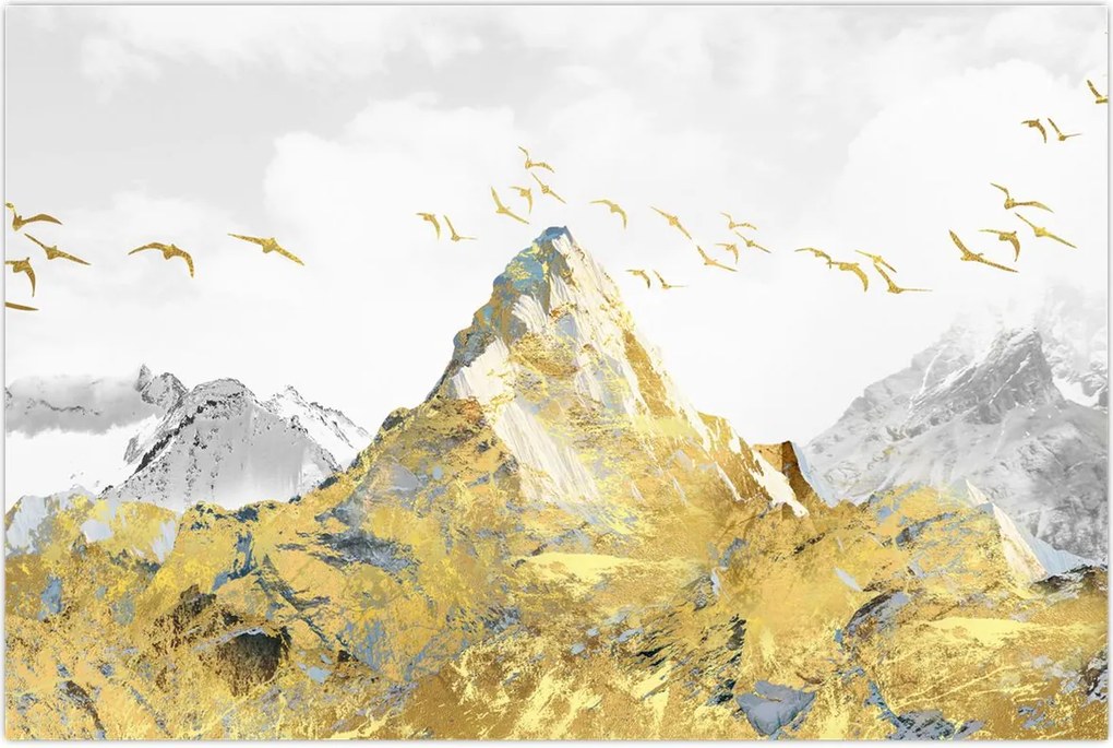 Tablou - Munte auriu (90x60 cm)