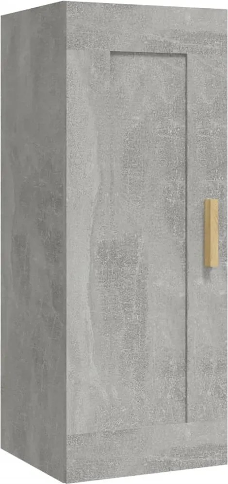 vidaXL Dulap de perete, gri beton, 35x34x90 cm, lemn compozit