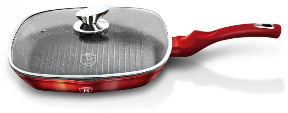 Tigaie Grill cu capac 28 cm Burgundy Metallic Line Berlinger Haus BH 1613N