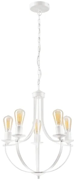Lustră pe lanț GINA 5xE27/60W/230V albă
