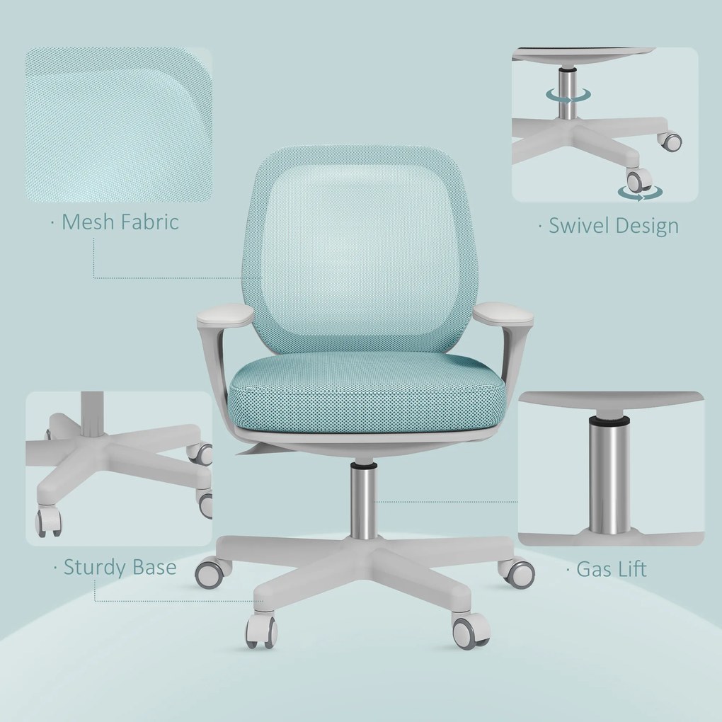 Vinsetto Scaun de Birou Ergonomic, Reglabil pe Înălțime și Respirabil, Verde | Aosom Romania
