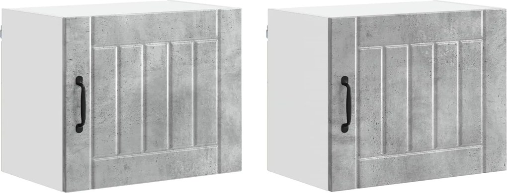 vidaXL Dulap de bucătărie Lucca 2 pcs Gri din beton 50 x 31 x 40 cm