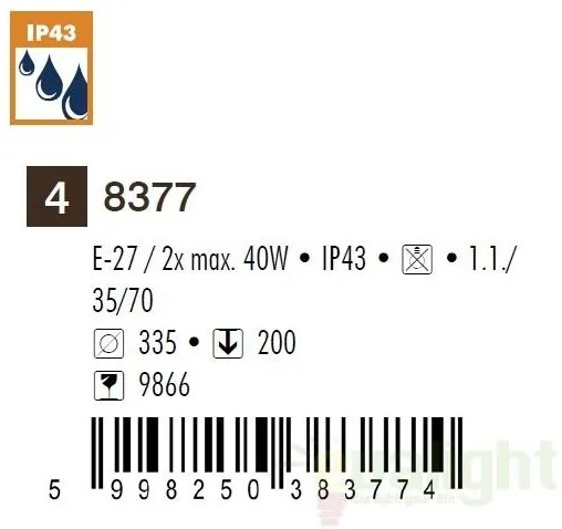 Plafoniera exterior IP43, diam.33,5cm, auriu antic Madrid 8377 RX