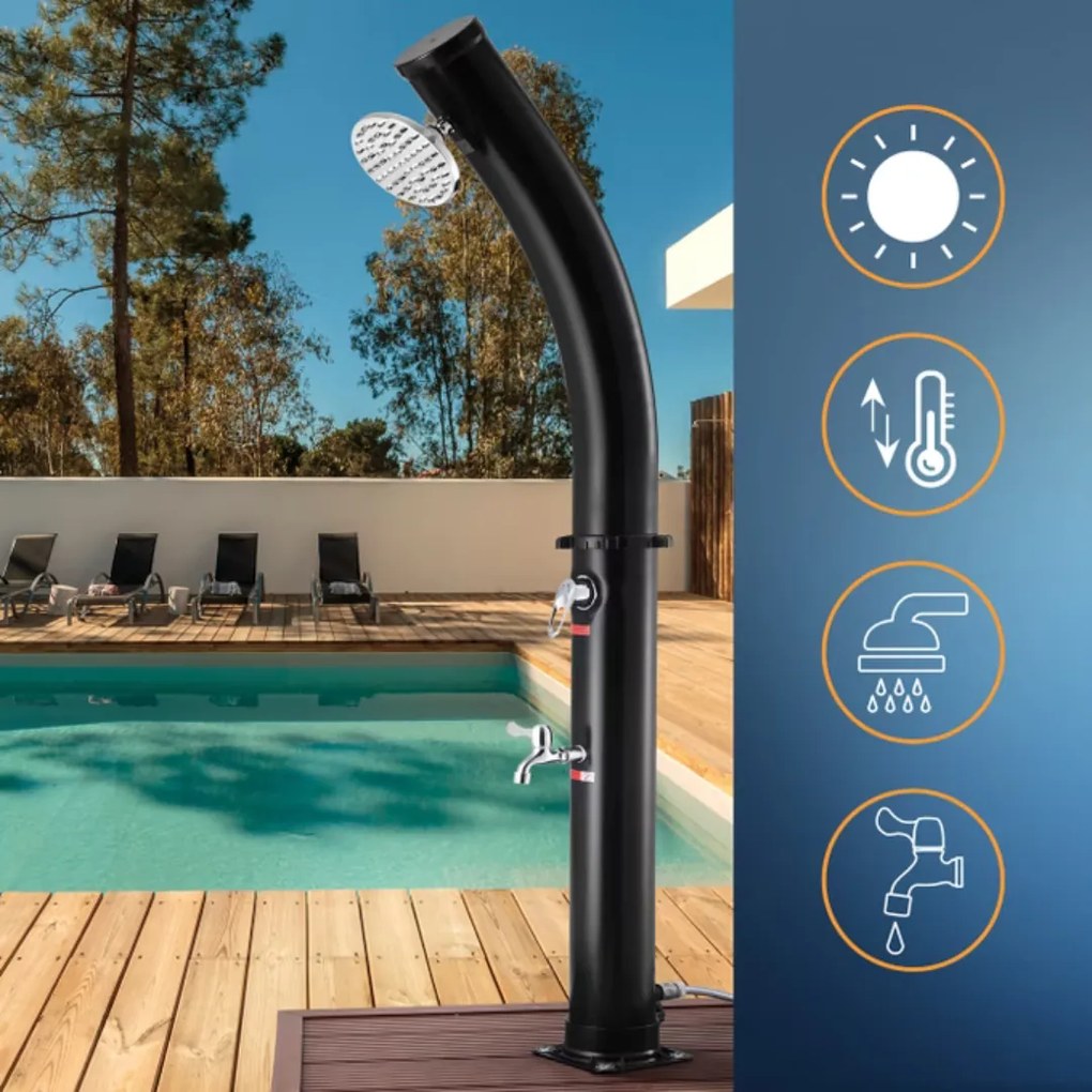 Duș solar BOW. 20l, negru Monzana