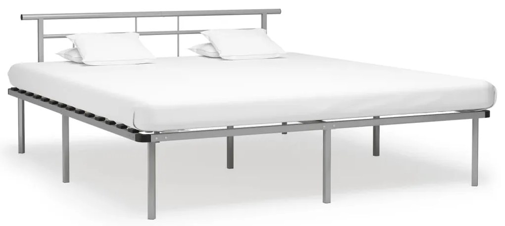 vidaXL Cadru de pat, gri, 200 x 200 cm, metal